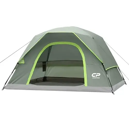 CAMPROS CP Tents for Camping 2/4/6 Person Tent Waterproof Windproof Double Layer Camping Tent, Easy Setup Dome Tent with Large Mesh Windows & Wider Door for Outdoor Camping & Hiking 