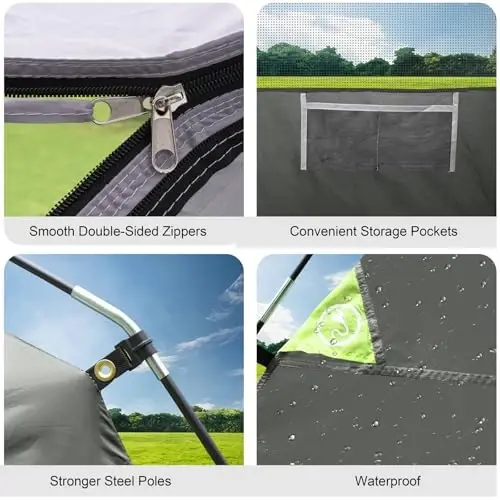 CAMPROS CP Tents for Camping 2/4/6 Person Tent Waterproof Windproof Double Layer Camping Tent, Easy Setup Dome Tent with Large Mesh Windows & Wider Door for Outdoor Camping & Hiking - 5