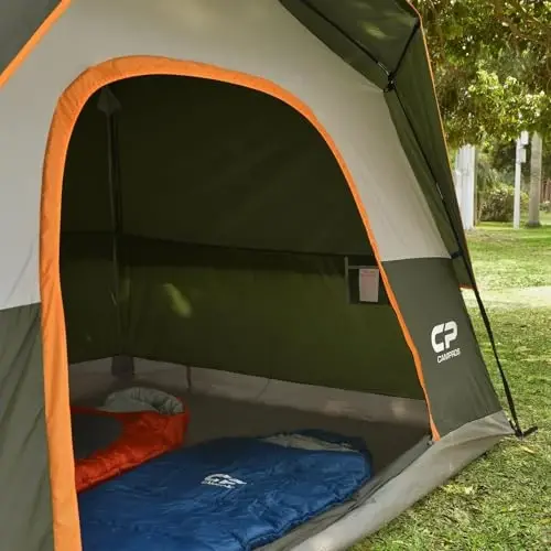 CAMPROS CP Tents for Camping 2/4/6 Person Tent Waterproof Windproof Double Layer Camping Tent, Easy Setup Dome Tent with Large Mesh Windows & Wider Door for Outdoor Camping & Hiking - 3