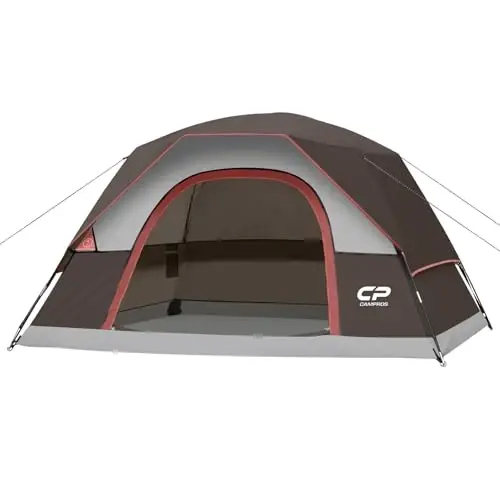 CAMPROS CP Tents for Camping 2/4/6 Person Tent Waterproof Windproof Double Layer Camping Tent, Easy Setup Dome Tent with Large Mesh Windows & Wider Door for Outdoor Camping & Hiking - 1