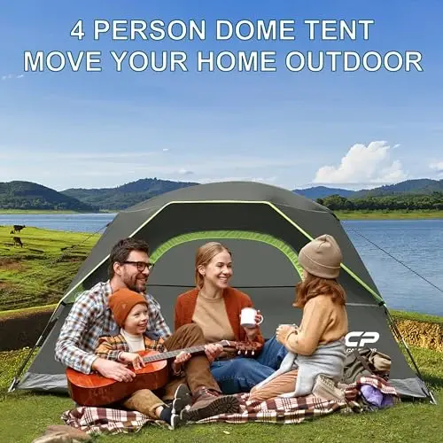 CAMPROS CP Tents for Camping 2/4/6 Person Tent Waterproof Windproof Double Layer Camping Tent, Easy Setup Dome Tent with Large Mesh Windows & Wider Door for Outdoor Camping & Hiking - 3