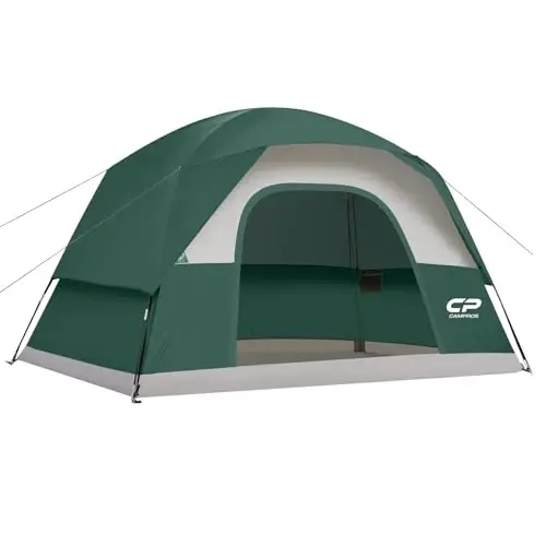 CAMPROS CP Tents for Camping 2/4/6 Person, Waterproof Windproof Dome Tent | Camping Tents with Rainfly Easy Setup in 5 Mins, Portable Tents with Mesh Window & Carry Bag for Outdoor Camping Backyard - 1