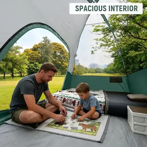 CAMPROS CP Tents for Camping 2/4/6 Person, Waterproof Windproof Dome Tent | Camping Tents with Rainfly Easy Setup in 5 Mins, Portable Tents with Mesh Window & Carry Bag for Outdoor Camping Backyard - 3
