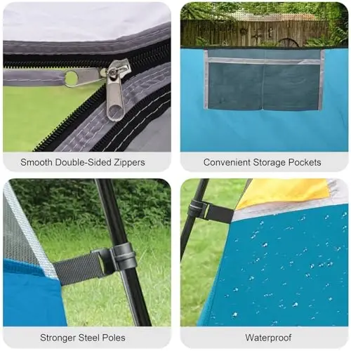 CAMPROS CP Tents for Camping 2/4/6 Person, Waterproof Windproof Dome Tent | Camping Tents with Rainfly Easy Setup in 5 Mins, Portable Tents with Mesh Window & Carry Bag for Outdoor Camping Backyard - 6