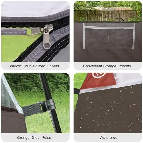 CAMPROS CP Tents for Camping 2/4/6 Person, Waterproof Windproof Dome Tent | Camping Tents with Rainfly Easy Setup in 5 Mins, Portable Tents with Mesh Window & Carry Bag for Outdoor Camping Backyard - 6