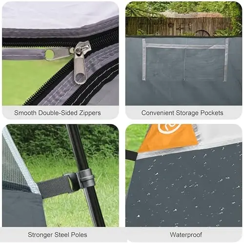 CAMPROS CP Tents for Camping 2/4/6 Person, Waterproof Windproof Dome Tent | Camping Tents with Rainfly Easy Setup in 5 Mins, Portable Tents with Mesh Window & Carry Bag for Outdoor Camping Backyard - 5