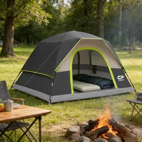 CAMPROS CP Tents for Camping 2/4/6 Person, Waterproof Windproof Dome Tent | Camping Tents with Rainfly Easy Setup in 5 Mins, Portable Tents with Mesh Window & Carry Bag for Outdoor Camping Backyard - 3