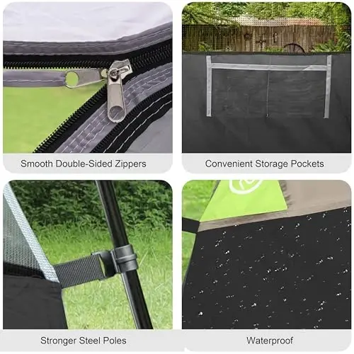 CAMPROS CP Tents for Camping 2/4/6 Person, Waterproof Windproof Dome Tent | Camping Tents with Rainfly Easy Setup in 5 Mins, Portable Tents with Mesh Window & Carry Bag for Outdoor Camping Backyard - 6