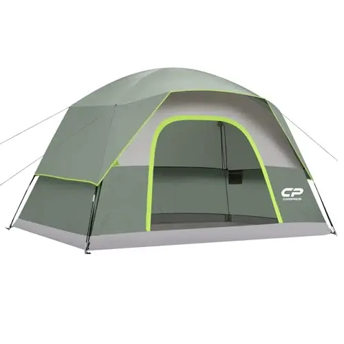 CAMPROS CP Tents for Camping 2/4/6 Person, Waterproof Windproof Dome Tent | Camping Tents with Rainfly Easy Setup in 5 Mins, Portable Tents with Mesh Window & Carry Bag for Outdoor Camping Backyard - 1