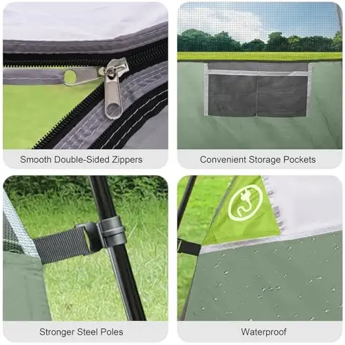 CAMPROS CP Tents for Camping 2/4/6 Person, Waterproof Windproof Dome Tent | Camping Tents with Rainfly Easy Setup in 5 Mins, Portable Tents with Mesh Window & Carry Bag for Outdoor Camping Backyard - 4