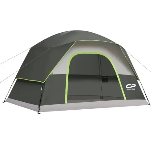 CAMPROS CP Tents for Camping 2/4/6 Person, Waterproof Windproof Dome Tent | Camping Tents with Rainfly Easy Setup in 5 Mins, Portable Tents with Mesh Window & Carry Bag for Outdoor Camping Backyard - 1