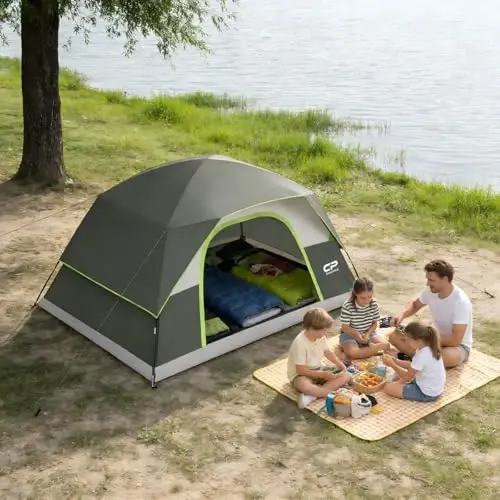 CAMPROS CP Tents for Camping 2/4/6 Person, Waterproof Windproof Dome Tent | Camping Tents with Rainfly Easy Setup in 5 Mins, Portable Tents with Mesh Window & Carry Bag for Outdoor Camping Backyard - 4