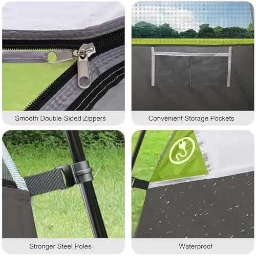 CAMPROS CP Tents for Camping 2/4/6 Person, Waterproof Windproof Dome Tent | Camping Tents with Rainfly Easy Setup in 5 Mins, Portable Tents with Mesh Window & Carry Bag for Outdoor Camping Backyard - 5