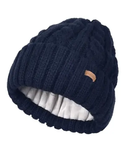 Camptrace Beanies Ayollar Qishki Shlyapalar Ayollar uchun Fleece Astarlı Kabel Trikotaj Shlyapa Issiq Qishki Qor Chang'isi Bosh Suyagi Qalpog'i - CAMPTRACE