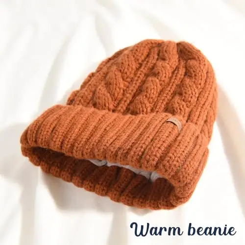 Camptrace Beanies Ayollar Qishki Shlyapalar Ayollar uchun Fleece Qoplamali Kabel Trikotaj Shlyapa Issiq Qishki Qor chang'i череп qopqog'i - 3