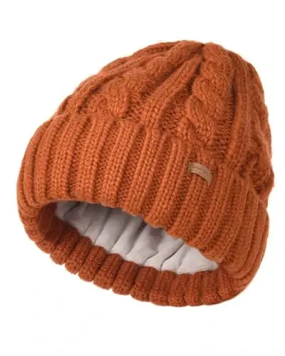 Camptrace Beanies Women Winter Hats for Women Fleece Lined Cable Knit Hat Warm Winter Snow Ski Skull Cap 