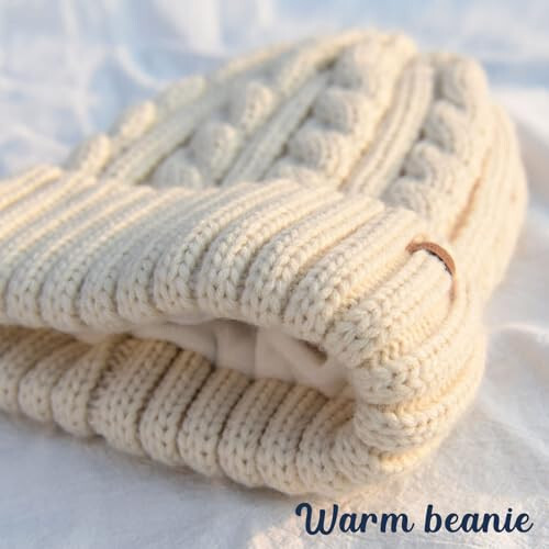 Camptrace Beanies Women Winter Hats for Women Fleece Lined Cable Knit Hat Warm Winter Snow Ski Skull Cap - 3