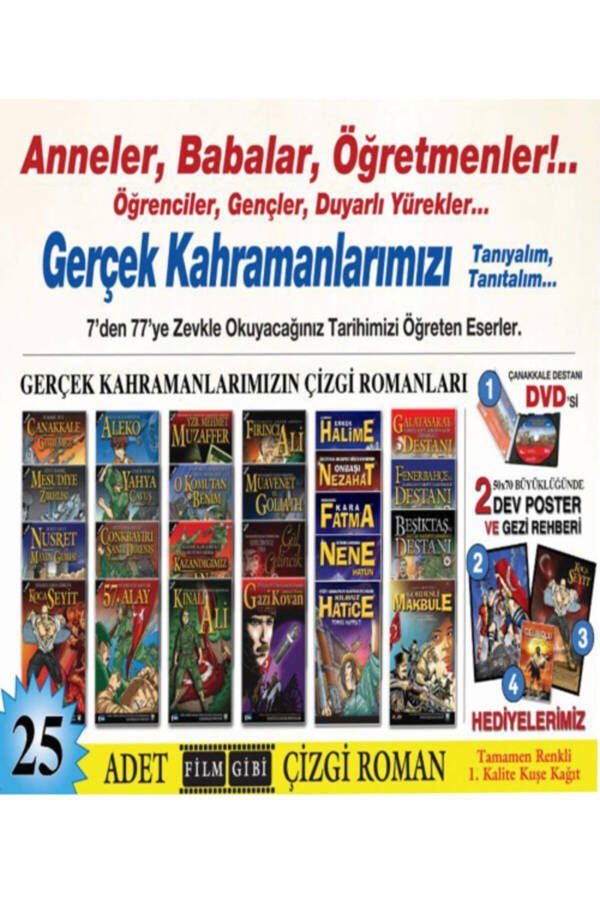 Çanakkale Destanı Çizgi Roman Seti (25 Kitap) - Türk Tarihi Çizgi Romanları - 2