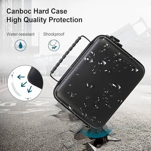 Canboc Carrying Case for Halo Bolt 58830/57720/44400/ACDC Max 55500 mWh Portable Car Jump Starter, Phone Laptop Charger Power Bank Holder for Jumper Cable, AC Wall Charger, Black - 4