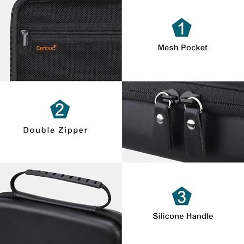 Canboc Carrying Case for Halo Bolt 58830/57720/44400/ACDC Max 55500 mWh Portable Car Jump Starter, Phone Laptop Charger Power Bank Holder for Jumper Cable, AC Wall Charger, Black - 5