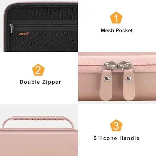 Canboc Carrying Case for Halo Bolt 58830/57720/44400/ACDC Max 55500 mWh Portable Car Jump Starter, Phone Laptop Charger Power Bank Holder for Jumper Cable, AC Wall Charger, Rose Gold - 5