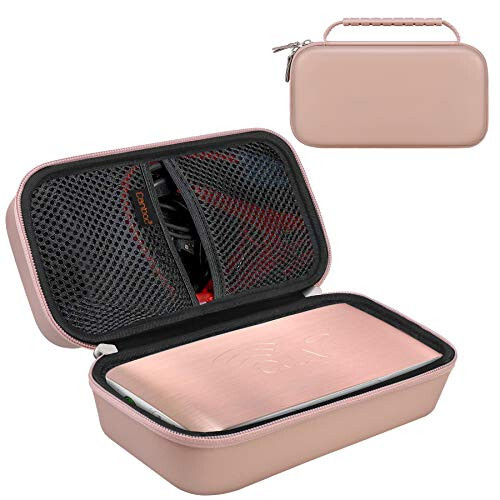 Canboc Carrying Case for Halo Bolt Portable Car Jump Starter 58830/57720/44400 mWh, Halo Bolt ACDC Max 55500 mWh Phone Charger, Mesh Bag for Jumper Cable, AC Wall Charger, Charge,Rose Gold - Canboc