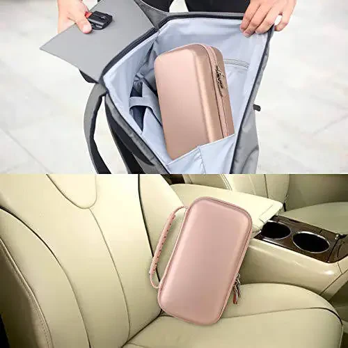 Canboc Carrying Case for Halo Bolt Portable Car Jump Starter 58830/57720/44400 mWh, Halo Bolt ACDC Max 55500 mWh Phone Charger, Mesh Bag for Jumper Cable, AC Wall Charger, Charge,Rose Gold - 6