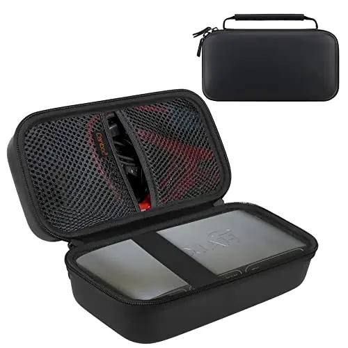 Canboc Hard Carrying Case for Halo Bolt Air 58830 mWh/Halo Bolt Air+ 55500/HALO Bolt Air+ 1750 Portable Car Battery Jump Starter, Mesh Bag fit Jump Cables, AC Outlet, Charger, Black - MODAZONE