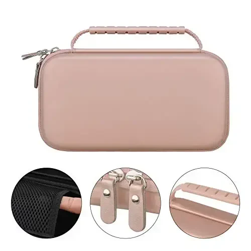 Canboc Hard Carrying Case for Halo Bolt Air 58830 mWh/Halo Bolt Air+ 55500/HALO Bolt Air+ 1750 Portable Car Battery Jump Starter, Mesh Bag fit Jump Cables, AC Outlet, Charger, Rose Gold - 3