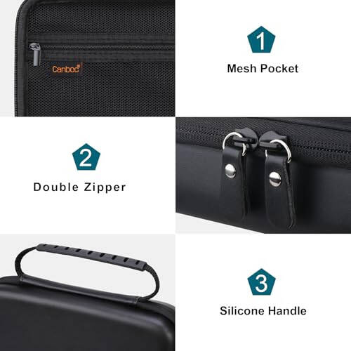 Canboc Carrying Case for Halo Bolt 58830/57720/44400/ACDC Max 55500 mWh Portable Car Jump Starter, Phone Laptop Charger Power Bank Holder for Jumper Cable, AC Wall Charger, Black - 5