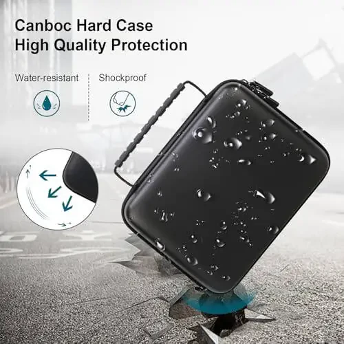 Canboc Carrying Case for Halo Bolt 58830/57720/44400/ACDC Max 55500 mWh Portable Car Jump Starter, Phone Laptop Charger Power Bank Holder for Jumper Cable, AC Wall Charger, Black - 4
