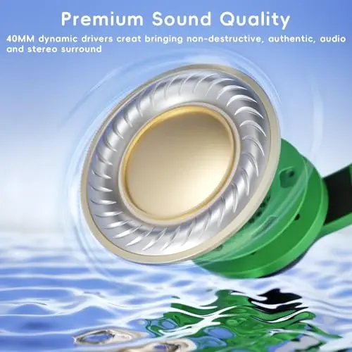 Candy Bila Kids Headphones, Wired Headphones for Kids Over Ear with Microphone, 85/94dB Volume Limiter Headphone for Girls Boys, Foldable Headphone for Learning & Entertainment, Black and Green - 6