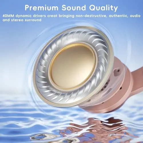 Candy Bila Kids Headphones, Wired Headphones for Kids Over Ear with Microphone, 85/94dB Volume Limiter Headphone for Girls Boys, Foldable Headphone for Learning & Entertainment, Gradient Brown - 5