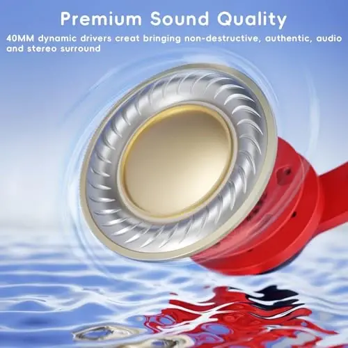 Candy Bila Kids Headphones, Wired Headphones for Kids Over Ear with Microphone, 85/94dB Volume Limiter Headphone for Girls Boys, Foldable Headphone for Learning, Gradient red to Dark Blue - 3