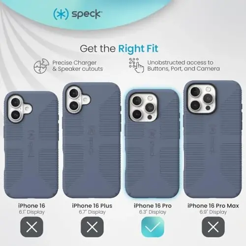 Candyshell Grip Magsafe Case for Apple iPhone 16 Pro - Mystery Blue/Faded Denim - 3