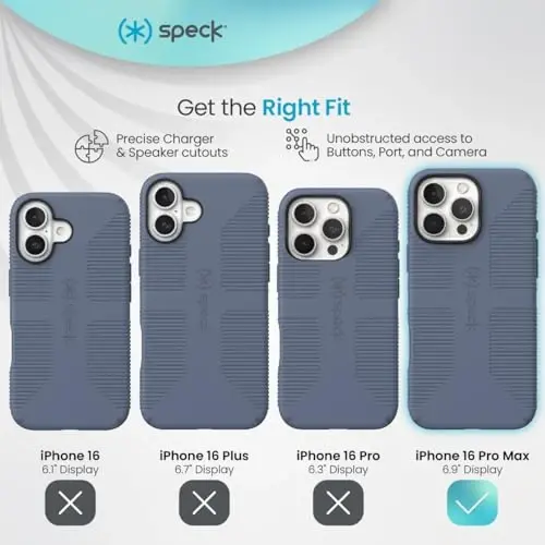 Candyshell Grip Magsafe Case for iPhone 16 Pro Max - Mystery Blue/Faded Denim - 3