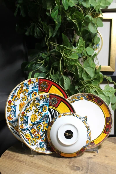 24 Parça 6 Kişilik Porselen Yemek Takımı Canga Serisi - FERMATO