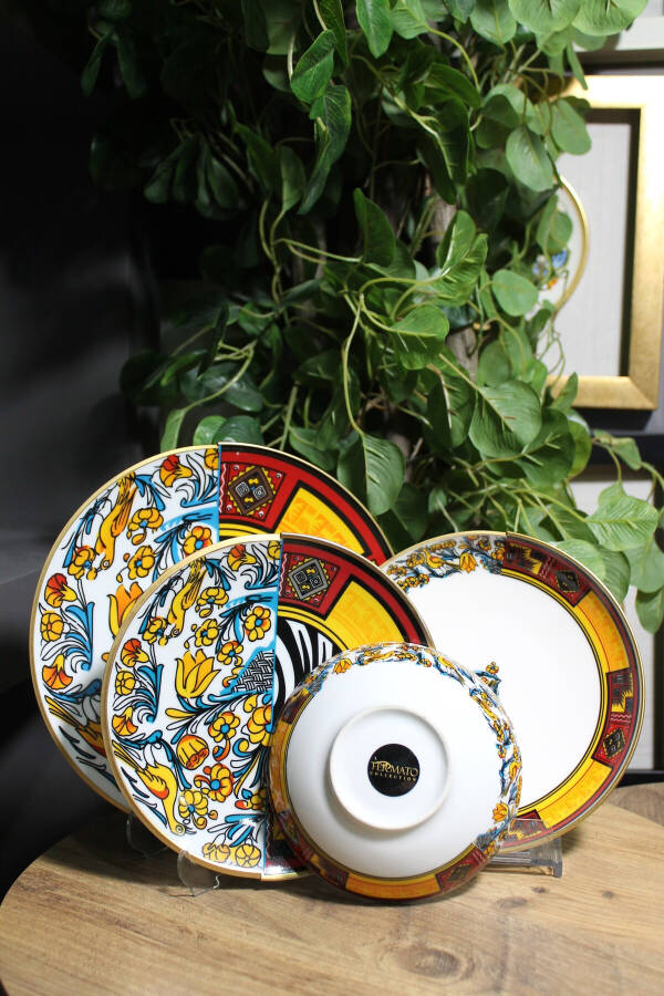 24 Parça 6 Kişilik Porselen Yemek Takımı Canga Serisi - 1