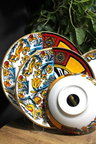 24 Parça 6 Kişilik Porselen Yemek Takımı Canga Serisi - FERMATO (1)