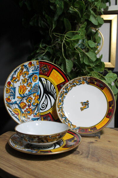 24 Parça 6 Kişilik Porselen Yemek Takımı Canga Serisi - 3