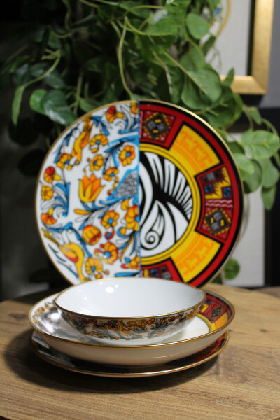 24 Parça 6 Kişilik Porselen Yemek Takımı Canga Serisi - 4