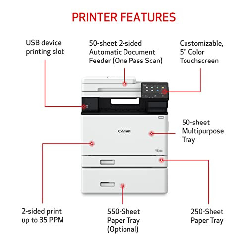 Canon® imageCLASS® MF753Cdw Беспроводной лазерный многофункциональный цветной принтер - 3