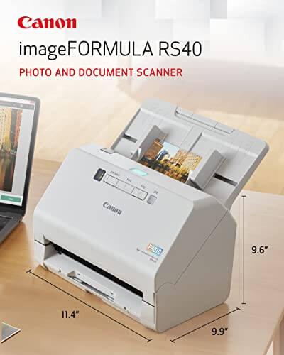 Canon imageFORMULA RS40 Fotoğraf ve Belge Tarayıcı, Otomatik Belge Besleyici ile | Windows ve Mac | Fotoğrafları Tarar - Canlı Renk - USB Arayüzü - 1200 DPI - Yüksek Hız - Kolay Kurulum - 2