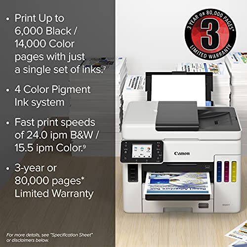 Canon MAXIFY GX7021 Simsiz MegaTank Kichik Ofis Ko'p Funktsiyali Printer, Bir O'lcham - 7