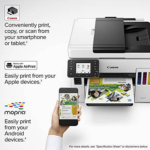 Canon MAXIFY GX7021 Simsiz MegaTank Kichik Ofis Ko'p Funktsiyali Printer, Bir O'lcham - 9