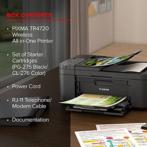 Canon PIXMA TR4720 All-in-One Wireless Printer for Home use, with Auto Document Feeder, Mobile Printing and Built-in Fax, Black - 7