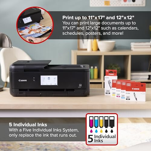 Canon PIXMA TS9520a - Wireless Home All-in-One Inkjet Printer - 3