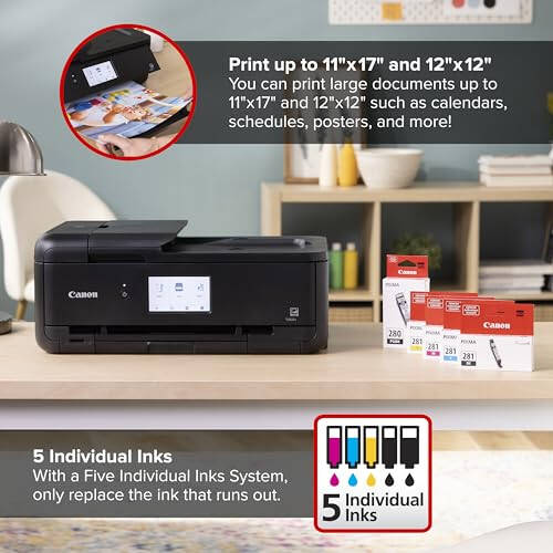 Canon PIXMA TS9520a - Wireless Home All-in-One Inkjet Printer - 3