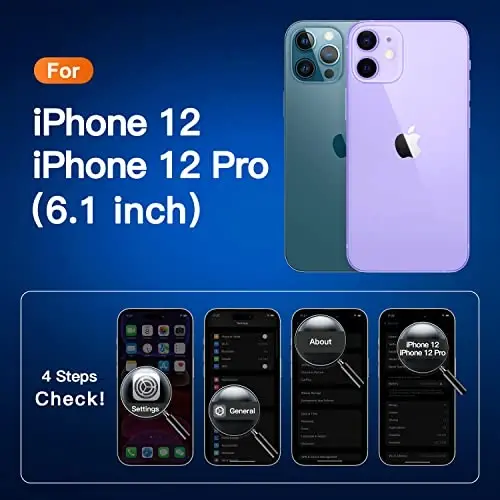 CANSHN iPhone 12 Case/iPhone 12 Pro Case bilan mos keladi [Harbiy tomchidan himoya] [Sarg'aymaydi] Qattiq orqa va ingichka TPU bamperli zarbga chidamli telefon qutisi 6,1 dyuym - Moviy - 2