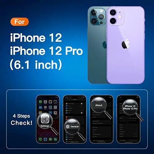 CANSHN iPhone 12 Case/iPhone 12 Pro Case bilan mos keladi, [Harbiy tushishdan himoya] [Sarg'aymaydi] Qattiq orqa va ingichka yupqa TPU bamperli zarbga chidamli telefon qutisi 6,1 dyuym - Binafsha - 2